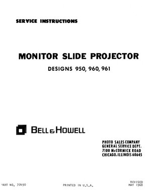 Bell & Howell projector monitor 950 960 1